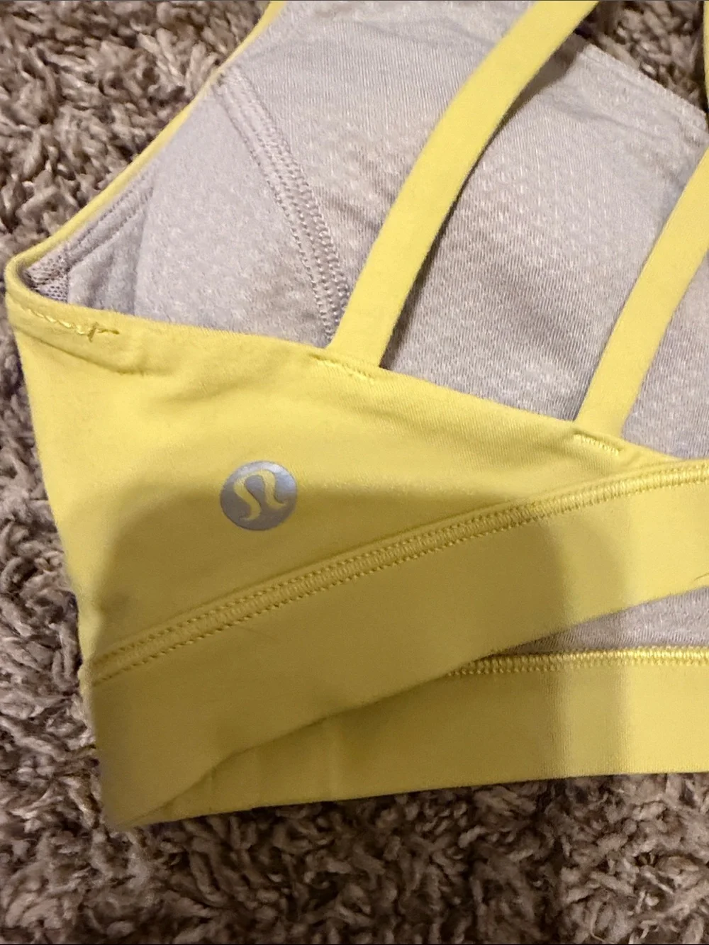lululemon athletica Strappy Yellow Crisscross Sports Bra